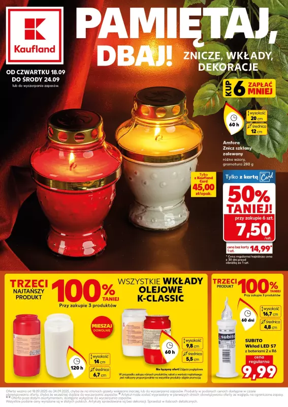 Kaufland - gazetka promocyjna Oferta Kaufland - Znicze  