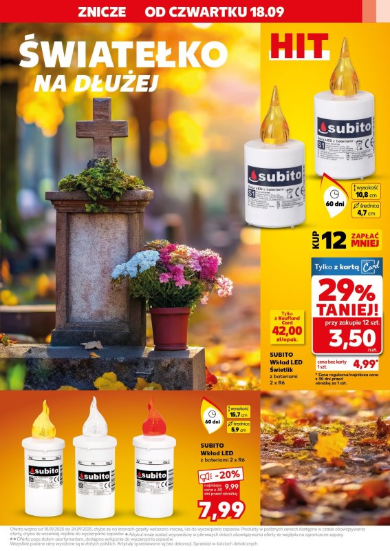 Kaufland - gazetka promocyjna Oferta Kaufland - Znicze od czwartku 18.09 do środy 24.09 - strona 15