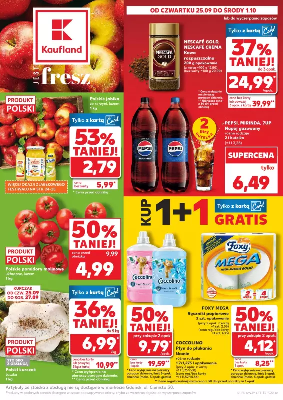 Kaufland - gazetka promocyjna Oferta Kaufland od czwartku 25.09 do środy 01.10
