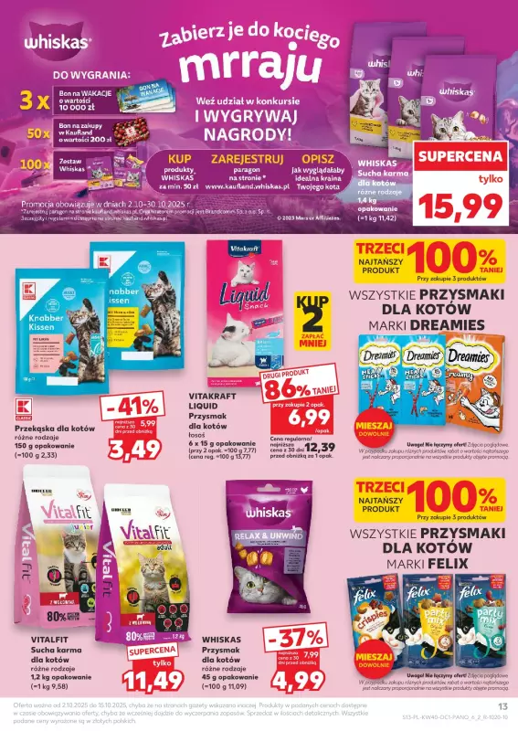 Kaufland - gazetka promocyjna Oferta Kaufland - Zwierzaki od czwartku 02.10 do środy 15.10 - strona 13