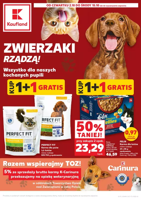 Kaufland - gazetka promocyjna Oferta Kaufland - Zwierzaki od czwartku 02.10 do środy 15.10