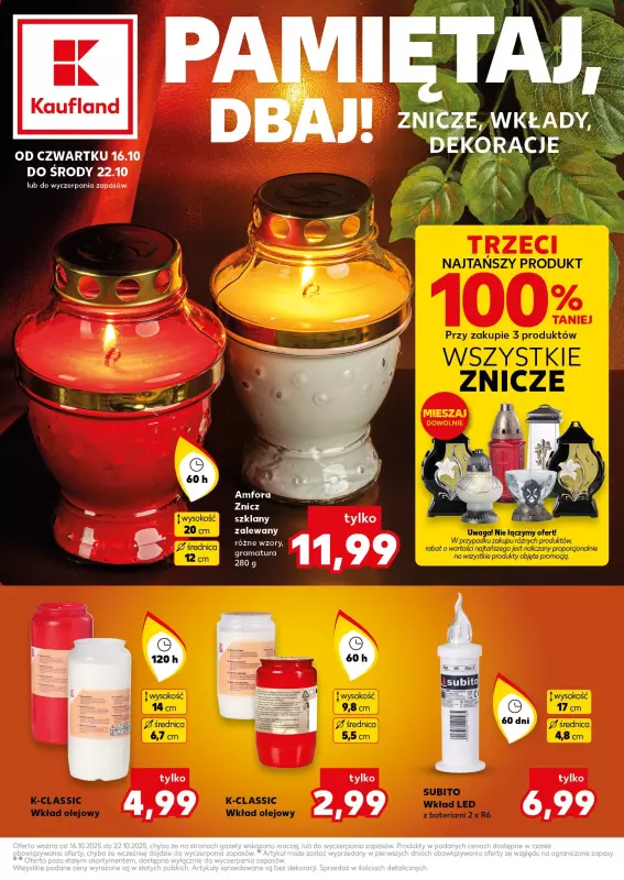 Kaufland - gazetka promocyjna Oferta Kaufland - Znicze  