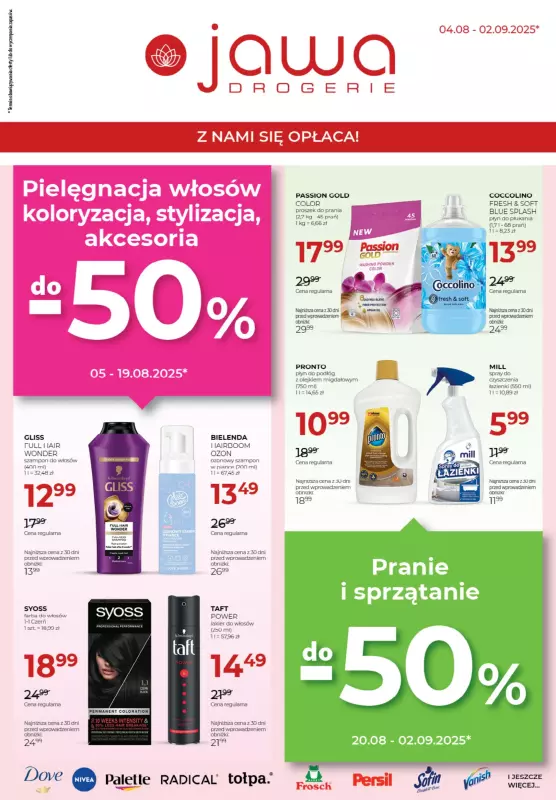 Drogerie Jawa - gazetka promocyjna Gazetka od środy 06.08 do wtorku 02.09