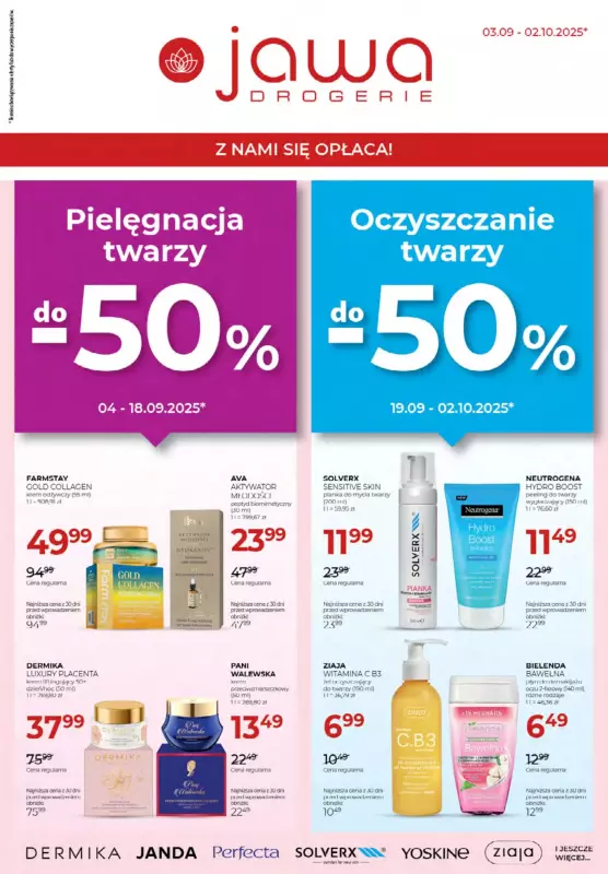 Drogerie Jawa - gazetka promocyjna Gazetka  do czwartku 02.10