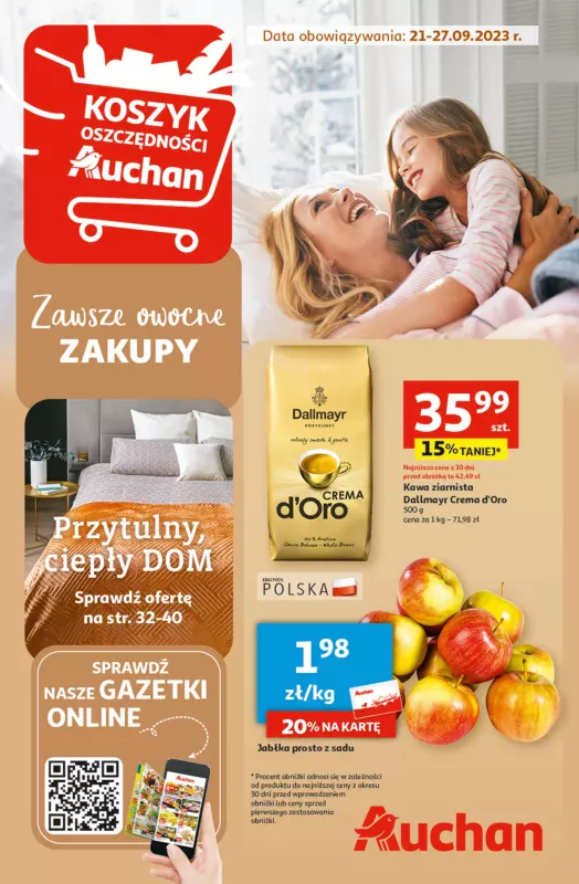 Auchan - gazetka promocyjna Zawsze owocne ZAKUPY Hipermarket od czwartku 21.09 do środy 27.09