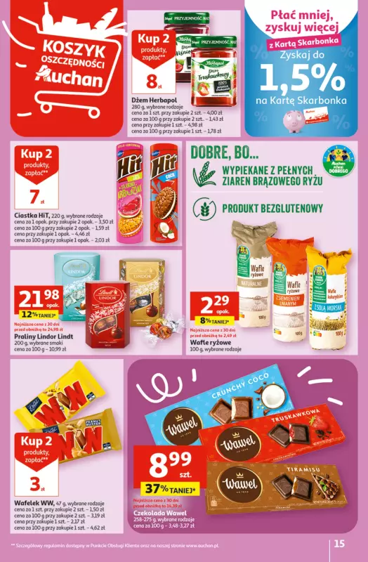 Auchan - gazetka promocyjna Zawsze owocne ZAKUPY Hipermarket od czwartku 21.09 do środy 27.09 - strona 15