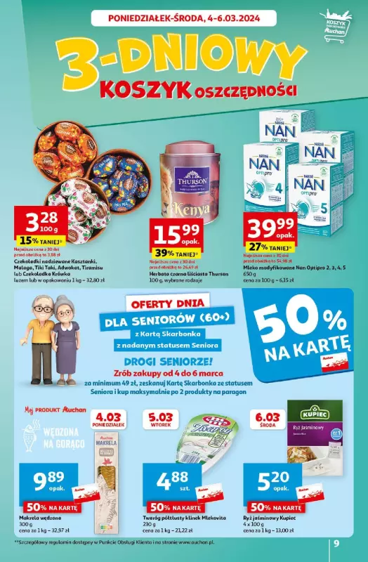 Auchan - gazetka promocyjna Z MAŁĄ CENKĄ dźwigniesz więcej! Hipermarket od czwartku 29.02 do środy 06.03 - strona 9