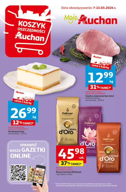 Auchan - gazetka promocyjna Koszyk Oszczędności Moje Auchan od czwartku 07.03 do środy 13.03