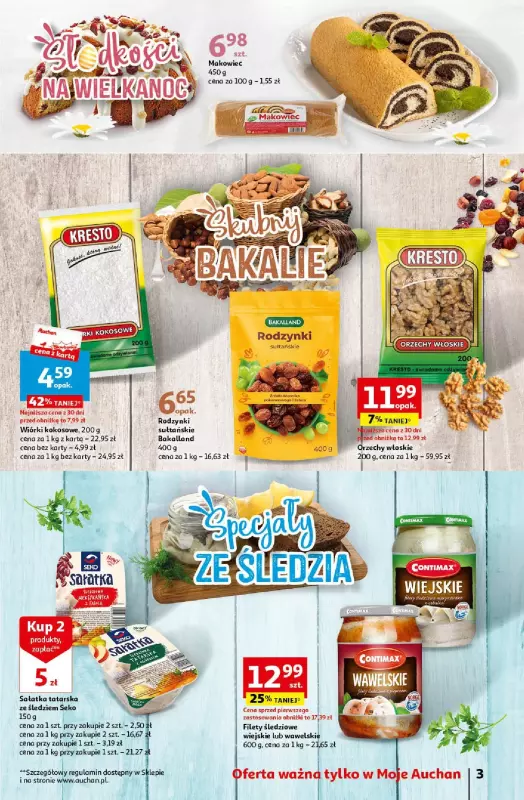 Auchan - gazetka promocyjna Wielkanoc z najlepszej cenie! Część 1. Moje Auchan od czwartku 14.03 do środy 20.03 - strona 3