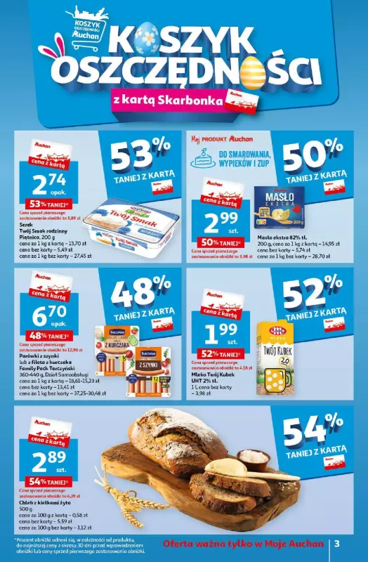 Auchan - gazetka promocyjna Wielkanoc z najlepszej cenie! Część 2. Moje Auchan od czwartku 21.03 do soboty 30.03 - strona 3
