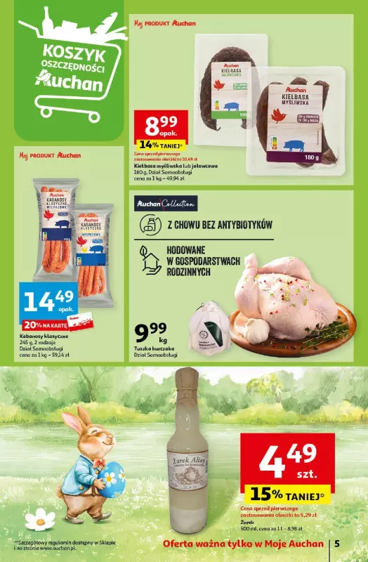 Auchan - gazetka promocyjna Wielkanoc z najlepszej cenie! Część 2. Moje Auchan od czwartku 21.03 do soboty 30.03 - strona 5