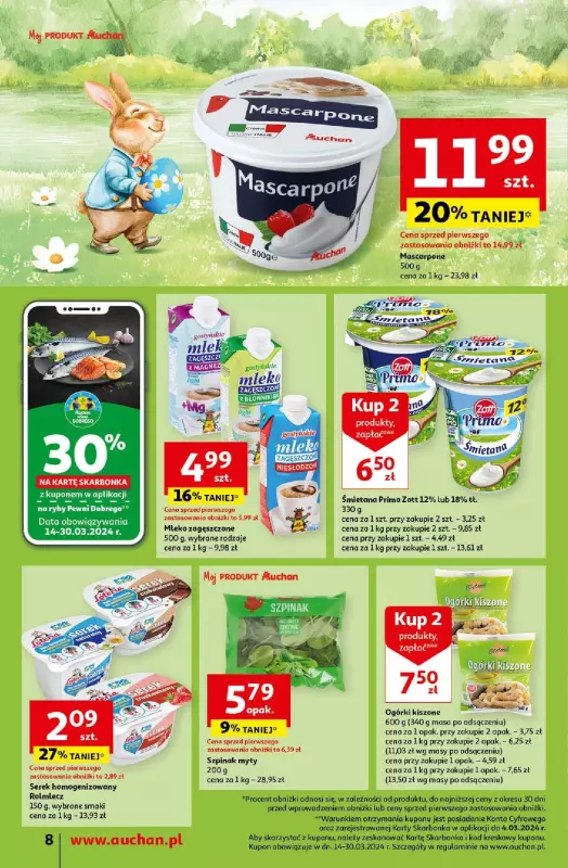 Auchan - gazetka promocyjna Wielkanoc z najlepszej cenie! Część 2. Moje Auchan od czwartku 21.03 do soboty 30.03 - strona 8