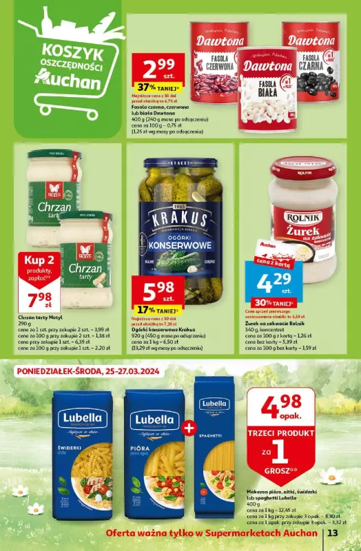 Auchan - gazetka promocyjna Wielkanoc z najlepszej cenie! Część 2. Supermarket od czwartku 21.03 do soboty 30.03 - strona 13