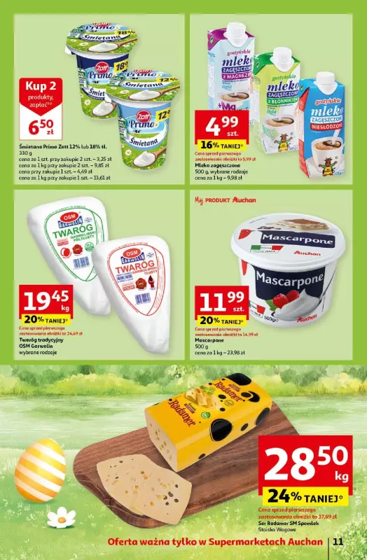Auchan - gazetka promocyjna Wielkanoc z najlepszej cenie! Część 2. Supermarket od czwartku 21.03 do soboty 30.03 - strona 11