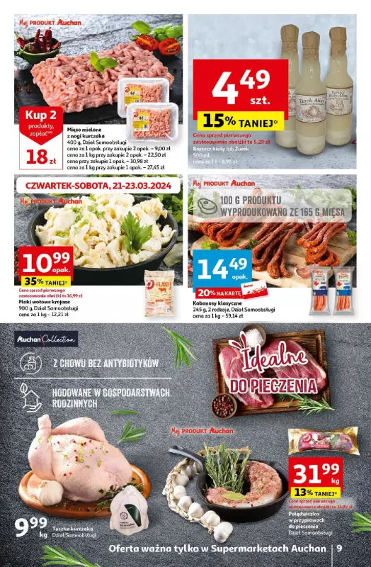 Auchan - gazetka promocyjna Wielkanoc z najlepszej cenie! Część 2. Supermarket od czwartku 21.03 do soboty 30.03 - strona 9