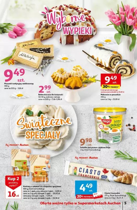 Auchan - gazetka promocyjna Wielkanoc z najlepszej cenie! Część 2. Supermarket od czwartku 21.03 do soboty 30.03 - strona 5