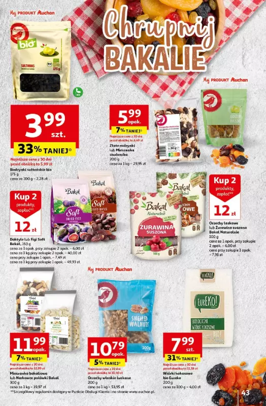 Auchan - gazetka promocyjna Wielkanoc z najlepszej cenie! Część 2. Hipermarket od czwartku 21.03 do soboty 30.03 - strona 43