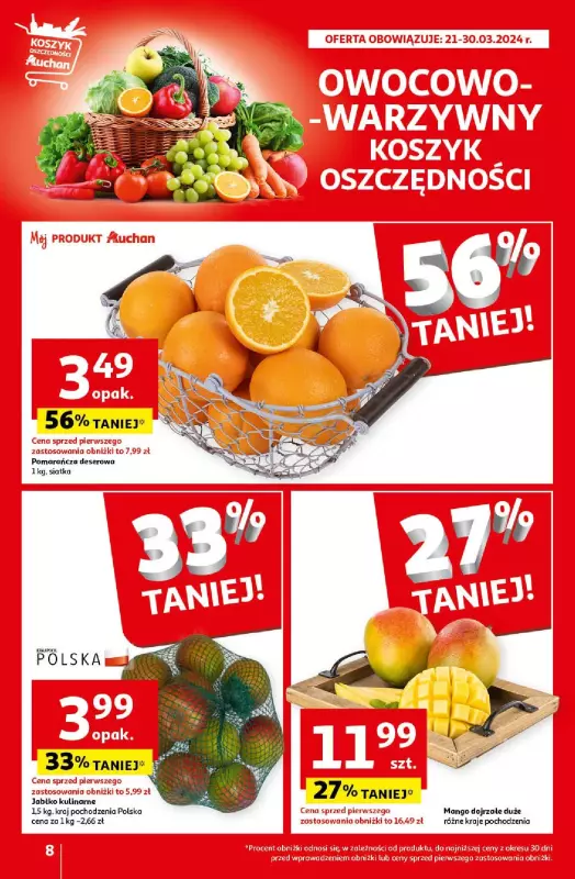 Auchan - gazetka promocyjna Wielkanoc z najlepszej cenie! Część 2. Hipermarket od czwartku 21.03 do soboty 30.03 - strona 8