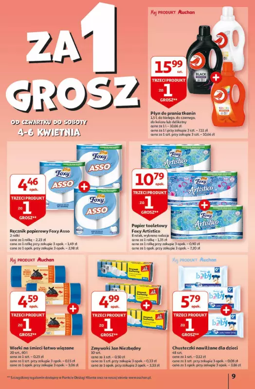 Auchan - gazetka promocyjna Gazetka Koszyk Oszczędności Hipermarket od czwartku 04.04 do środy 10.04 - strona 9
