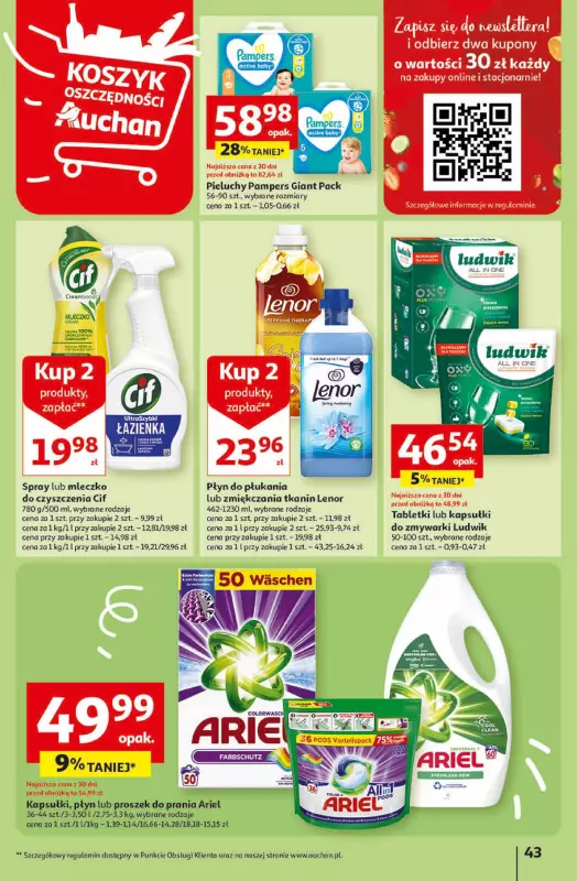 Auchan - gazetka promocyjna Gazetka Koszyk Oszczędności Hipermarket od czwartku 04.04 do środy 10.04 - strona 43