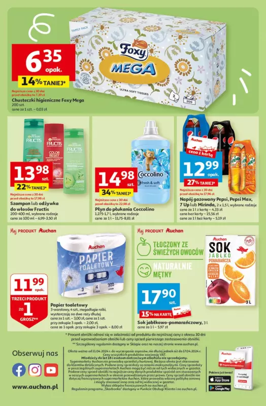 Auchan - gazetka promocyjna Oferty tygodnia! Suprmarket od czwartku 11.04 do środy 17.04 - strona 14