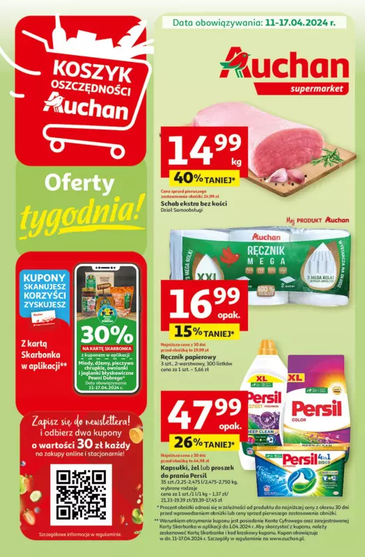 Auchan - gazetka promocyjna Oferty tygodnia! Suprmarket od czwartku 11.04 do środy 17.04