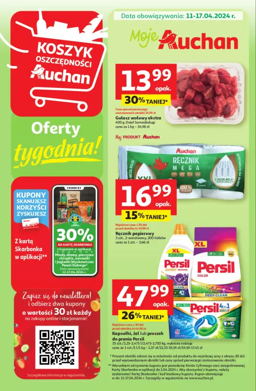 Auchan - gazetka promocyjna Oferty tygodnia! Moje Auchan od czwartku 11.04 do środy 17.04