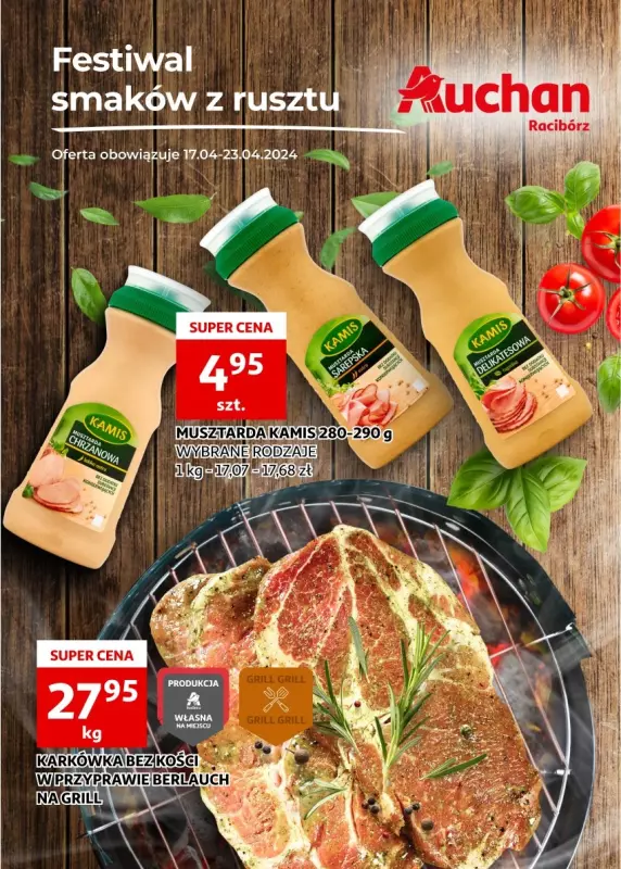 Auchan - gazetka promocyjna Gazetka Racibórz od środy 17.04 do wtorku 23.04