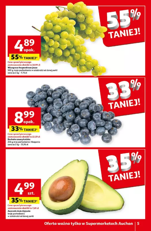 Auchan - gazetka promocyjna Oferty tygodnia! Supermarket od czwartku 18.04 do środy 24.04 - strona 5