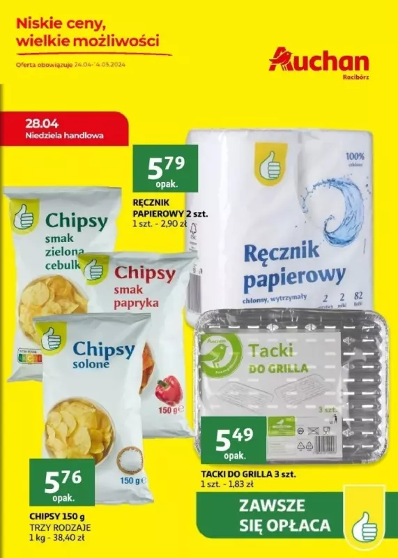 Auchan - gazetka promocyjna Gazetka Racibórz od środy 24.04 do soboty 04.05