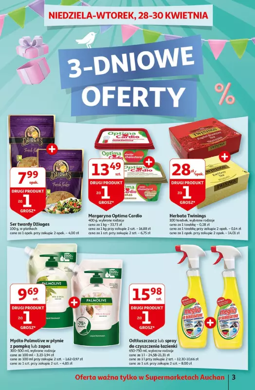 Auchan - gazetka promocyjna Jeszcze taniej na urodziny Supermarket od czwartku 25.04 do wtorku 30.04 - strona 3