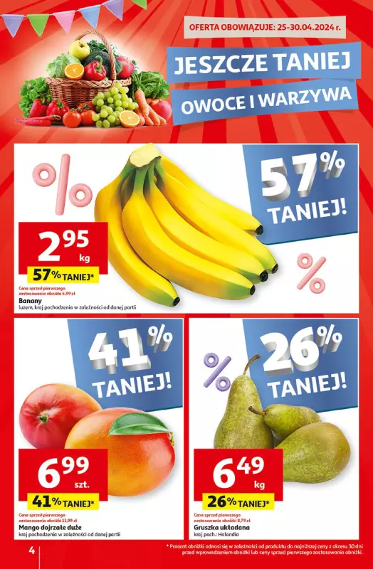 Auchan - gazetka promocyjna Jeszcze taniej na urodziny Supermarket od czwartku 25.04 do wtorku 30.04 - strona 4