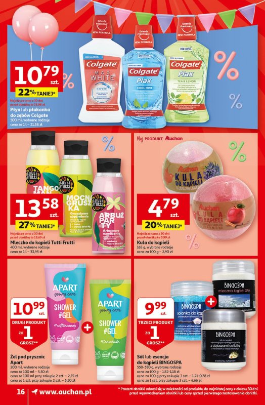 Auchan - gazetka promocyjna Jeszcze taniej na urodziny Supermarket od czwartku 25.04 do wtorku 30.04 - strona 16
