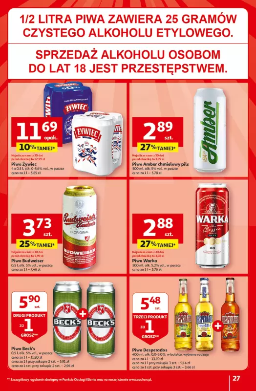 Auchan - gazetka promocyjna Jeszcze taniej na urodziny Hipermarket od czwartku 25.04 do wtorku 30.04 - strona 27