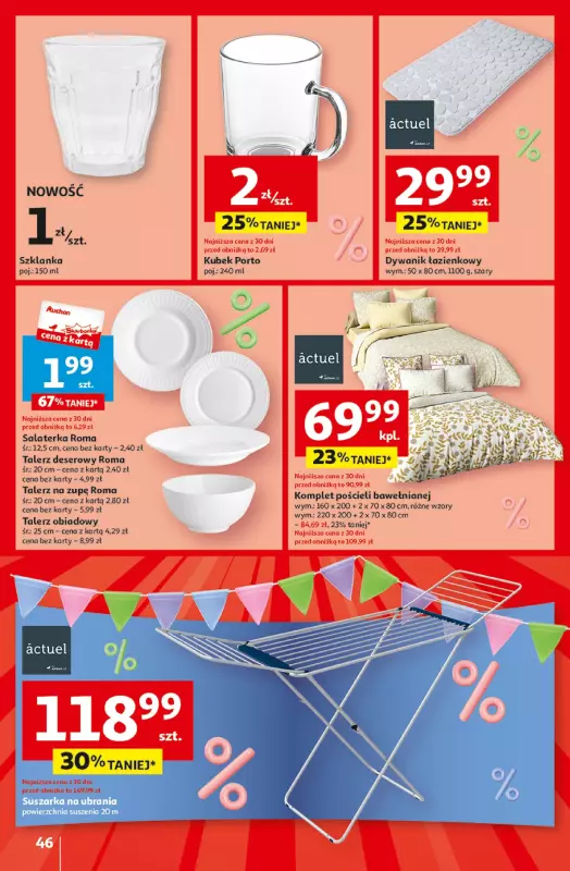 Auchan - gazetka promocyjna Jeszcze taniej na urodziny Hipermarket od czwartku 25.04 do wtorku 30.04 - strona 46