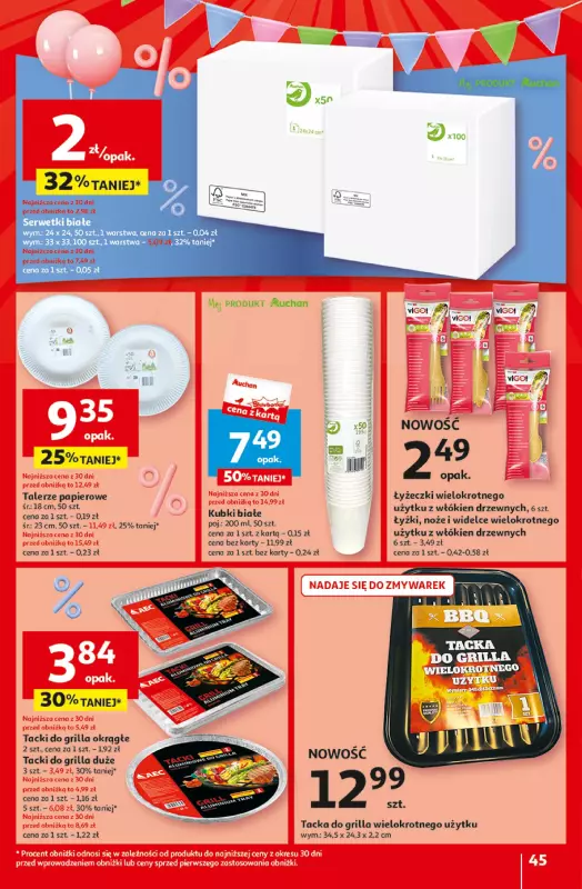 Auchan - gazetka promocyjna Jeszcze taniej na urodziny Hipermarket od czwartku 25.04 do wtorku 30.04 - strona 45