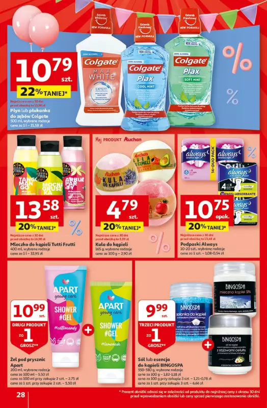 Auchan - gazetka promocyjna Jeszcze taniej na urodziny Hipermarket od czwartku 25.04 do wtorku 30.04 - strona 28