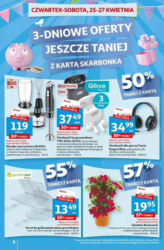 Auchan - gazetka promocyjna Jeszcze taniej na urodziny Hipermarket od czwartku 25.04 do wtorku 30.04 - strona 6