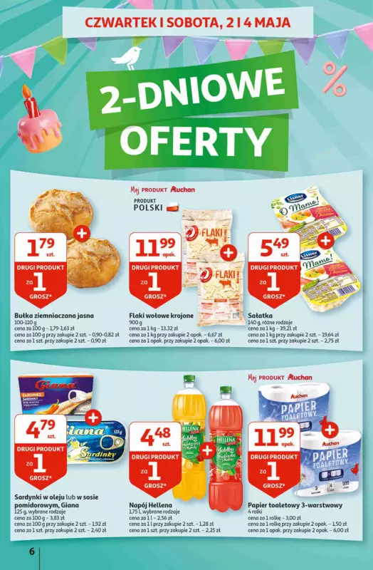 Auchan - gazetka promocyjna Jeszcze taniej na urodziny Hipermarket od czwartku 02.05 do środy 08.05 - strona 6