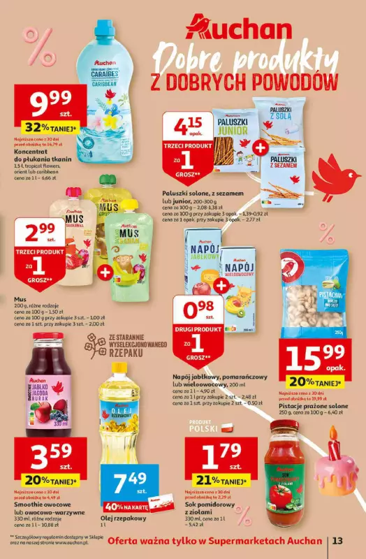 Auchan - gazetka promocyjna Jeszcze taniej na urodziny Supermarket od czwartku 02.05 do środy 08.05 - strona 13