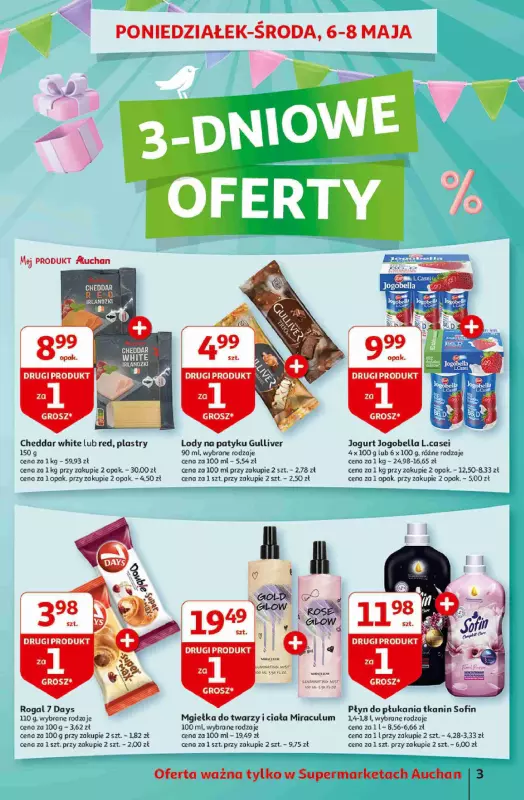 Auchan - gazetka promocyjna Jeszcze taniej na urodziny Supermarket od czwartku 02.05 do środy 08.05 - strona 3