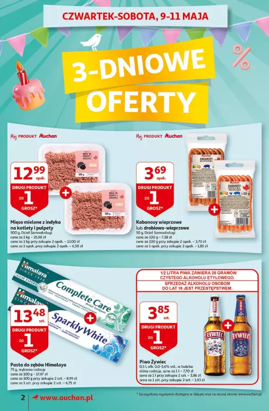 Auchan - gazetka promocyjna Jeszcze taniej na urodziny Supermarket od czwartku 09.05 do środy 15.05 - strona 2