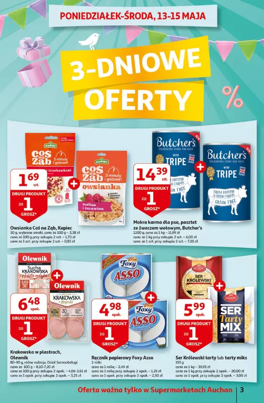 Auchan - gazetka promocyjna Jeszcze taniej na urodziny Supermarket od czwartku 09.05 do środy 15.05 - strona 3