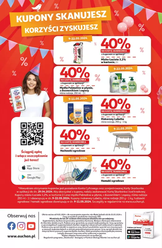 Auchan - gazetka promocyjna Jeszcze taniej na urodziny Supermarket od czwartku 09.05 do środy 15.05 - strona 18