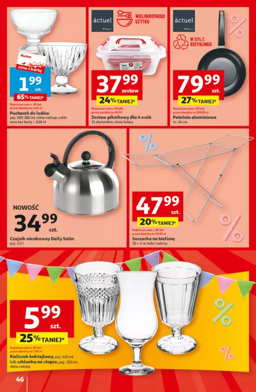 Auchan - gazetka promocyjna Jeszcze taniej na urodziny Hipermarket od czwartku 09.05 do środy 15.05 - strona 46