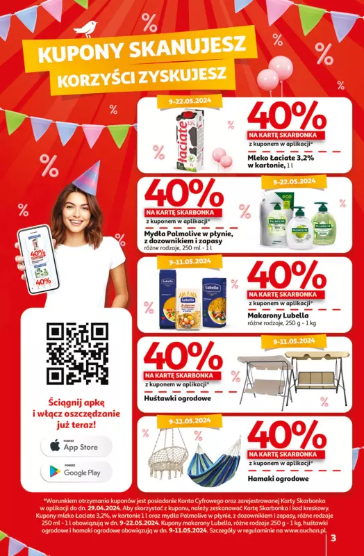 Auchan - gazetka promocyjna Jeszcze taniej na urodziny Hipermarket od czwartku 09.05 do środy 15.05 - strona 3