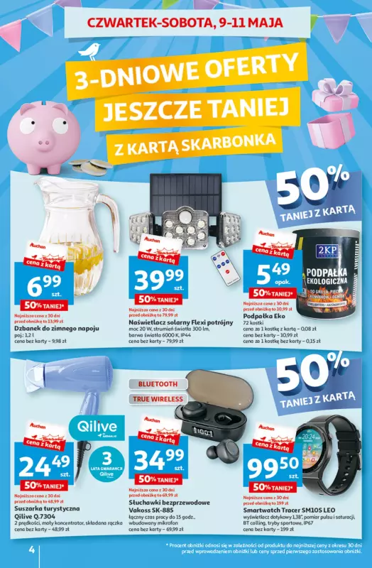 Auchan - gazetka promocyjna Jeszcze taniej na urodziny Hipermarket od czwartku 09.05 do środy 15.05 - strona 4