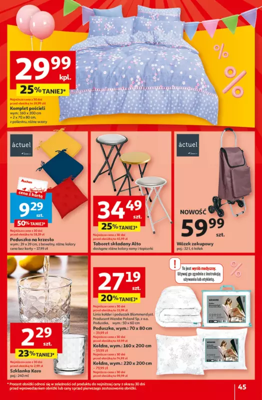 Auchan - gazetka promocyjna Jeszcze taniej na urodziny Hipermarket od czwartku 09.05 do środy 15.05 - strona 45