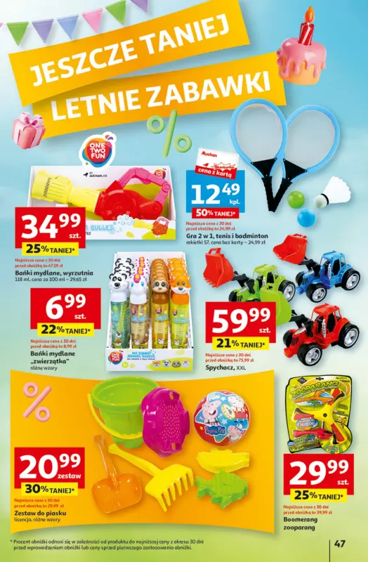 Auchan - gazetka promocyjna Jeszcze taniej na urodziny Hipermarket od czwartku 09.05 do środy 15.05 - strona 47