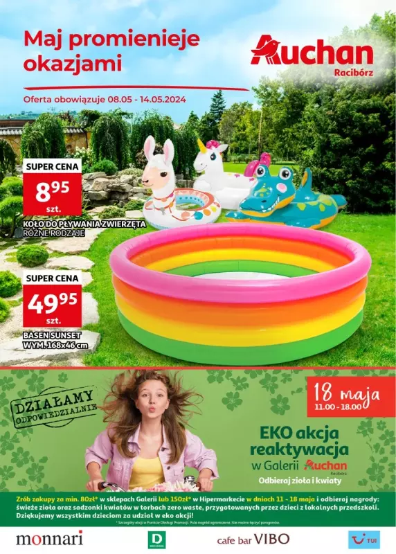 Auchan - gazetka promocyjna Gazetka Racibórz od środy 08.05 do wtorku 14.05